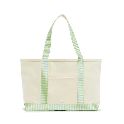 TRVL Medium Tote - Gingham Leaf