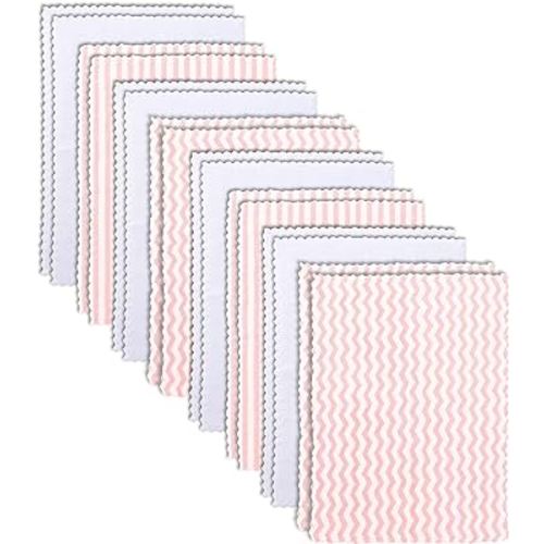 16 Pack Super Soft Baby Burp Cloths, Baby Washcloths, Ultra Absorbent Large Newborn Burping Cloth for Boy and Girl, Milk Spit Up Rags, Unisex for Baby Sensitive Skin, Pink and White, 16 × 12 Inch