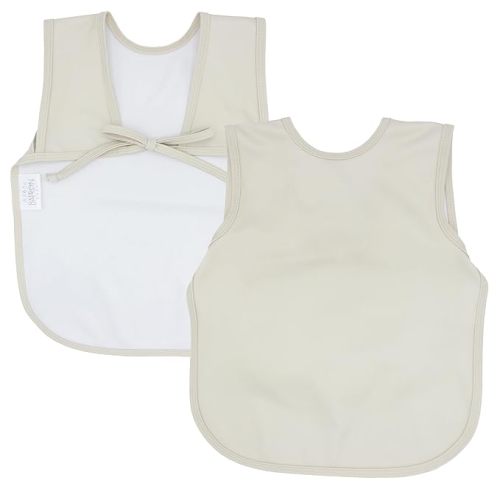 BapronBaby Minimalist Champagne Bapron - No Neck Tie Safer Bib for Baby & Toddler - Soft Waterproof Stain Resistant - Machine Washable - Sz Baby/Toddler 6m-3T