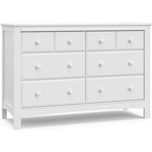 Graco Benton 6 Drawer Double Dresser (White) – Easy New Assembly Process, Universal Design, Durable Steel Hardware and Euro-Glide Drawers with Safety Stops, Coordinates with Any Nursery