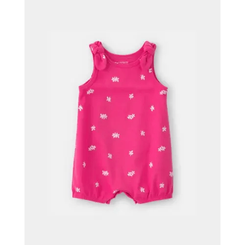 Baby Girl Floral Sleeveless Romper - Pink | Carter's