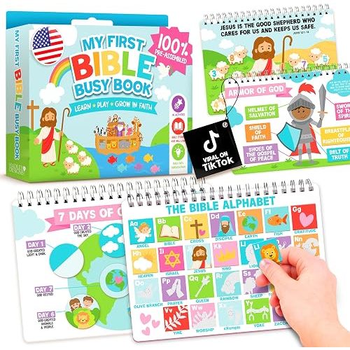 My First Bible Busy Book Toddlers 3-5 Noahs Ark Toys for Kids Pray & Play