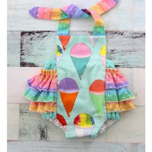 Sno cone romper, Snow Cone , romper, Spring romper, Ruffle bottom, baby romper, toddler romper, girls romper, summer romper, romper