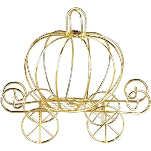 BinaryABC Pumpkin Carriage Centerpiece Candy Holder Candy Cart Candy Container Tabletop Decoration for Halloween Wedding Party