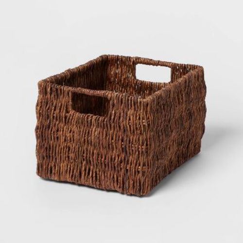 Small Woven Banana Bark Crate - Brightroom™: Decorative Brown Rectangle Basket, Renewable Resource, Spot Clean