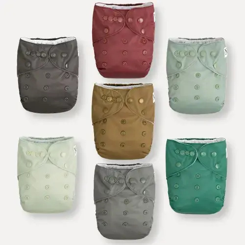7 pocket diapers w/inserts - Hickory