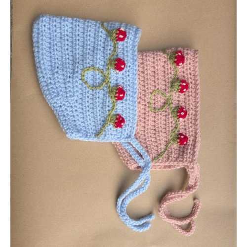 Crochet Strawberry Pixie Bonnet: Newborn Baby Toddler Pixie Hat in Custom Colours - Etsy