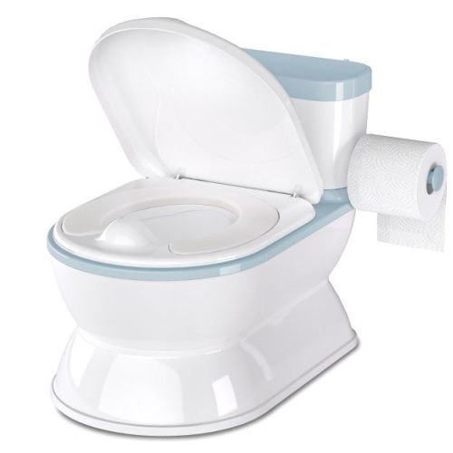 BabyBond 2-in-1 Toddler Potty Training Toilet - Large Chair & Detachable Seat for Boys & Girls 1-3 yrs - Flushing Sound, Wipes Storage, Blue