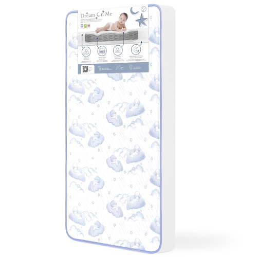 Dream on Me 2-In-1 Breathable Sweet Dreams 6” 88 Coil Crib & Toddler Innerspring Mattress