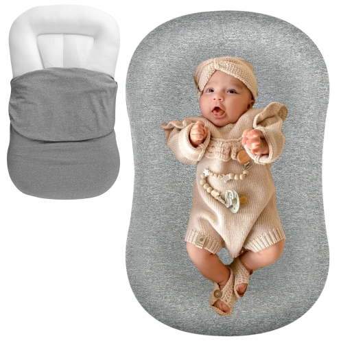 Baby Lounger for Newborn, Breathable Soft Cotton Cozy Kid Lounger, 0-24 Months Portable Lounger, Newborn Baby Essentials Gift
