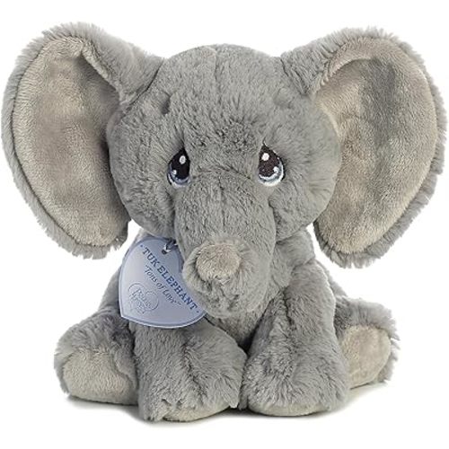 Aurora® Inspirational Precious Moments™ Tuk Elephant Stuffed Animal - Cherished Memories - Enduring Comfort - Gray 8.5 Inches