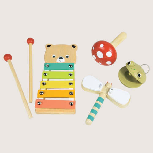 Mentari Woodland Music Set | 4-Piece Wooden Musical Instruments – Playroom Collective