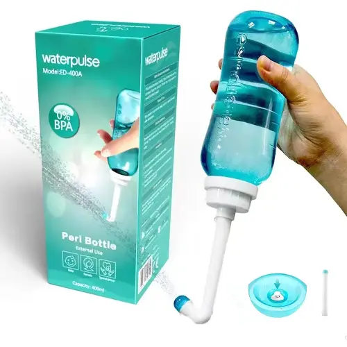 Peri Bottle for Postpartum Essentials & Perineal Care,Handheld Portable Bidet Spray Perineal Cleansing for Female Menstruation Lochia Hemorrhoids, 2 Nozzles & Lightweight, 500ml (16.9OZ)