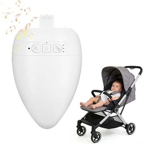 Rechargeable Pram Rocker with Soothing Music and Vibration,with Cry Activated Sensor & Minute Timer, Adjustable Rocking Motions & Volume, Hands-Free Portable Rocker Sleep Aid - Suitable for Newborns