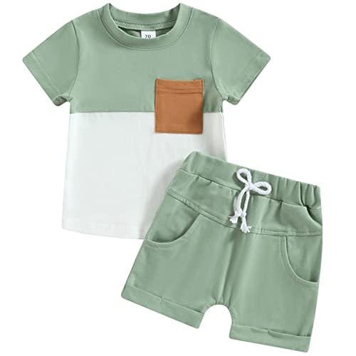 Mubineo Infant Toddler Baby Boy Summer T Shirt Shorts Outfits Short Sleeve Tee Tops Clothes Set