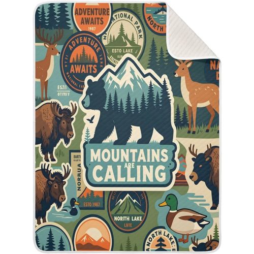Baby Swaddle Blanket for Boys Girls Soft Warm Stroller Throw Blanket for Newborn Infant Toddler 30X40in National Park Colorful Vintage Pattern