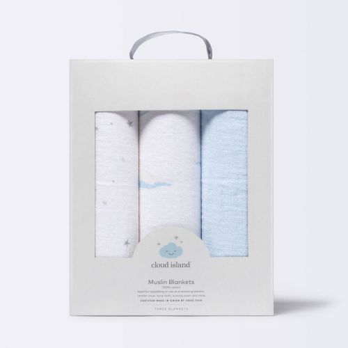 Muslin Swaddle Blankets 3pk - Cloud Island™ Clouds