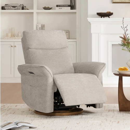 Vinca Power Swivel Nursery Glider Recliner with Power Lumbar & Headrest