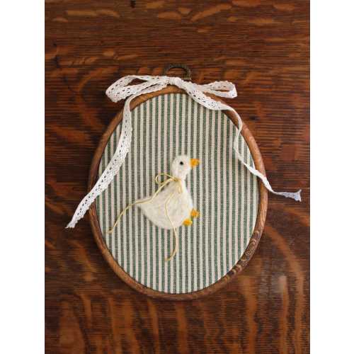Custom Felted Goose Nursery Wall Art - Personalized Needle Embroidery Hoop Nursery Decor - Goose Baby Shower Gift