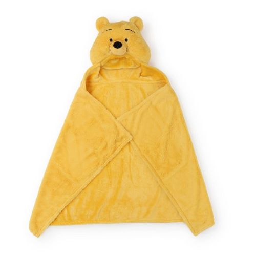Winnie the Pooh Twin Kids' Hooded Bed Blanket Yellow
