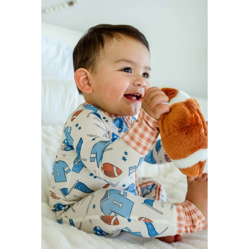 Convertible Bamboo Zip Romper | Huddles & Cuddles Blue