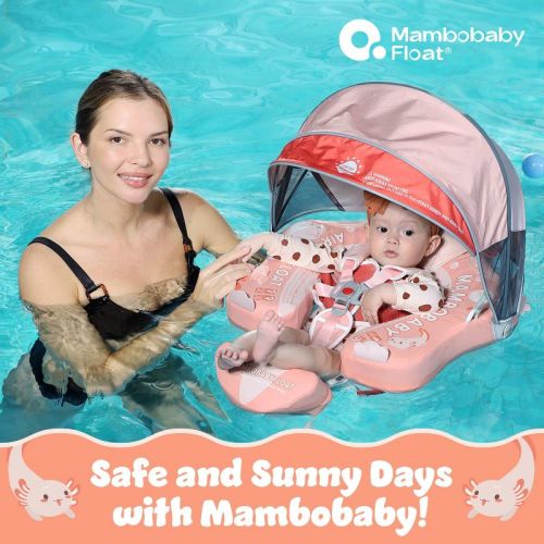Mambobaby Sunny Navigator Baby Pool Float with Canopy -Axoloti Pink