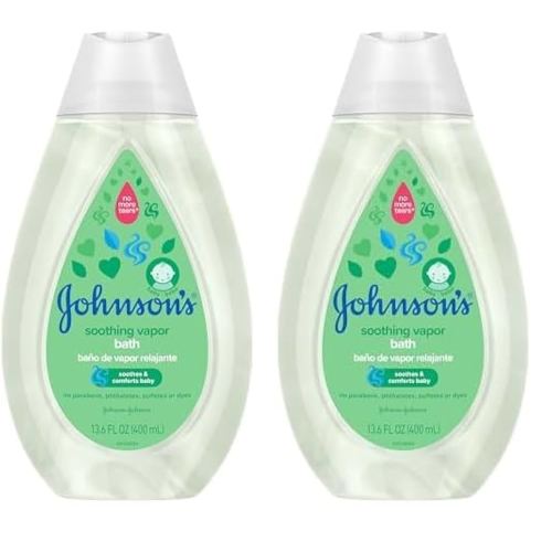 Johnson's Baby Vapor Bath with Soothing Aromas to Relax Babies, Tear-Free & Hypoallergenic Liquid Baby Bath Formula, No Parabens, Sulfates, Dyes, or Phthalates, 13.6 fl. oz (Pack of 2)