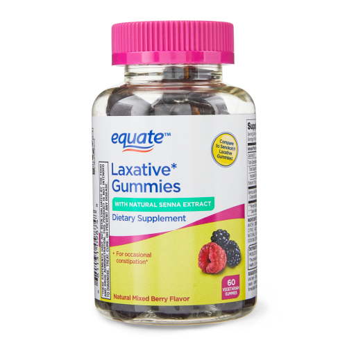Equate Laxative Gummies with Natural Senna Extract for Occasional Constipation, 60 Count, Compare to Senokot® Laxative Gummies