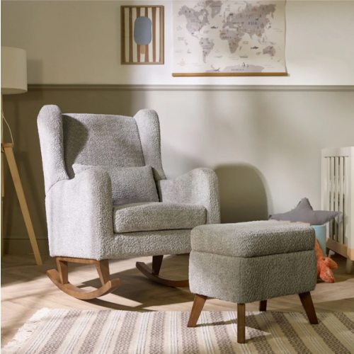 Harper Wingback Rocking Chair & Footstool - Cloud Grey – Tutti Bambini