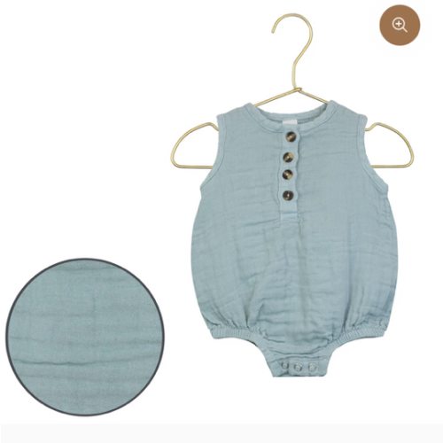 Cloud Muslin™ Bubble Romper - Steel, 6-12 Months