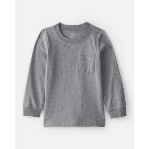 Toddler Boy Long-Sleeve Pocket Tee - Grey - 4T
