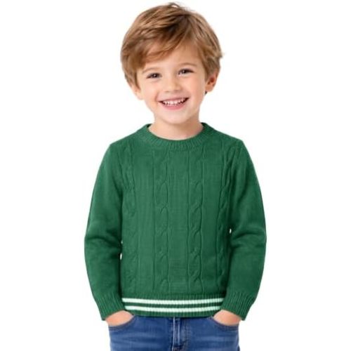 Haloumoning Toddler Baby Boy Cable Knit Sweater Long Sleeve Pullover Tops
