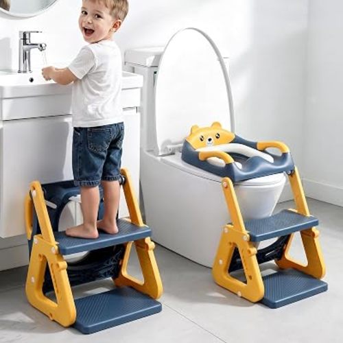 Orzbow Potty Training Seat with Step Stool, Toddler Toilet Seat with Ladder