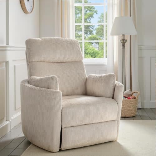 Power Swivel Rocker Recliner with 2 Pillows Power Nursery Glider Recliner Comfy High Back Electric Rocking Recliner for Adults Nursing Bedroom Living Room