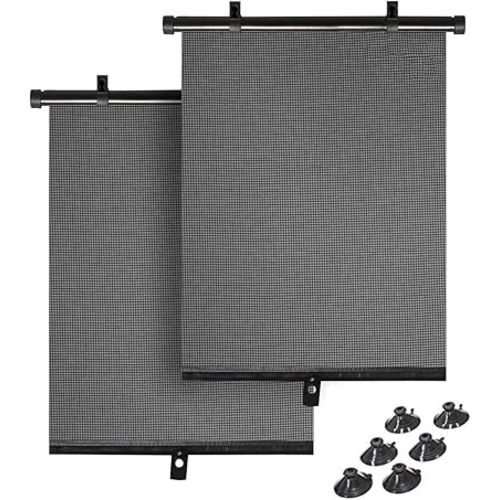 Car Sun Shade for Baby, Car Window Shade Automatic Roller Retractable Sunshades for Side Windows, Blocks 98% of Harmful UV Rays with Suction Cups, UV Protection for Baby & Pets Windshield Sun Shade