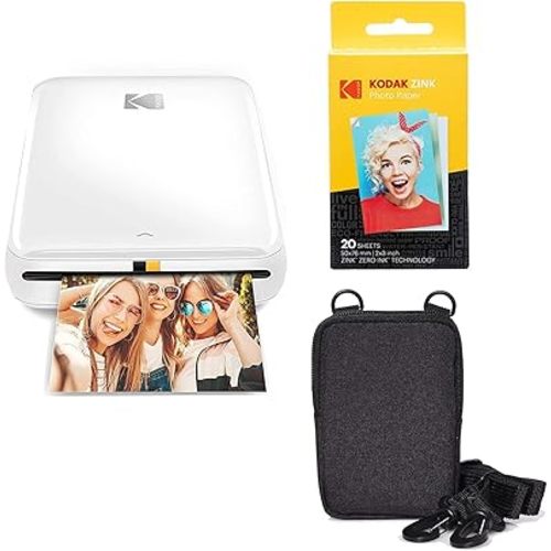 KODAK Step Wireless Mobile Photo Mini Printer (White) Go Bundle