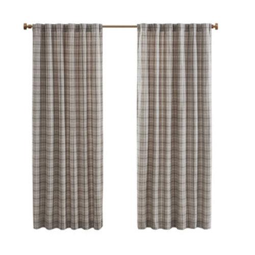 Madison Park Anaheim Woven Plaid Room Darkening Thermal Fleece Lined Single Curtain Panel & Reviews | Wayfair