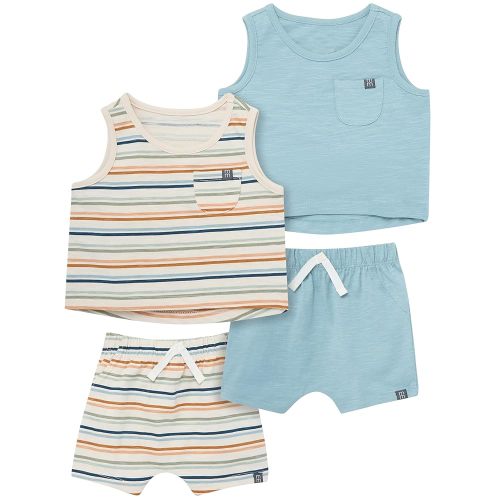 Modern Moments by Gerber Baby Boys 4-pack Sleeveless Top & Short Set