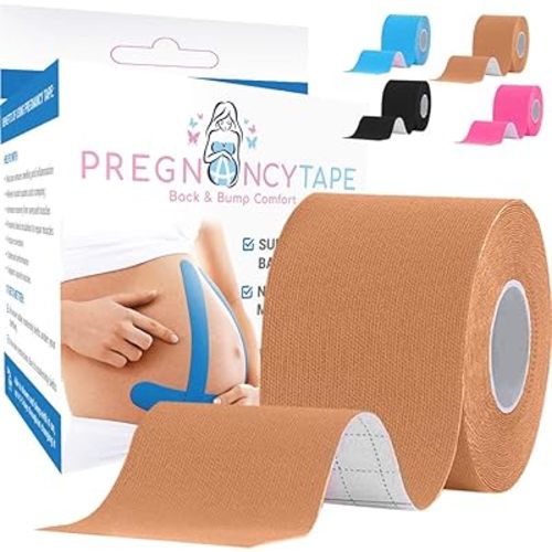 Back & Bump Comfort Pregnancy Tape - Maternity Belly Support Tape | #1 Pregnancy Gifts For Women, Pregnancy Belt - Gift for Expecting Mom (Tan)