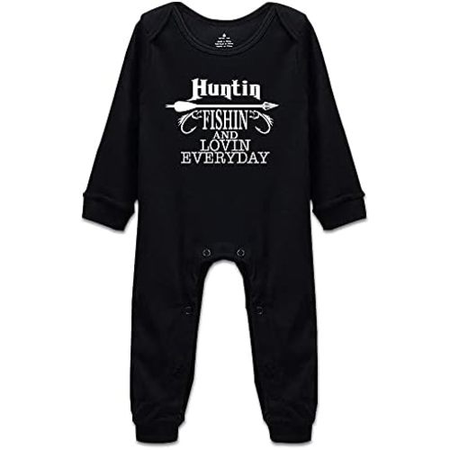 DOQOSESHY Hunting Fishing and Loving Every Day Infant Climbing Jumpsuit Baby Bodysuit