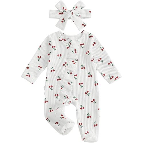 CIYCUIT Baby Girls Cactus Footies Newborn Zip Up Onesie Romper
