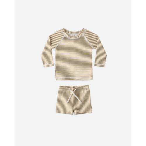 Finn Rashguard + Short Set Honey Stripe Small (0-3m)
