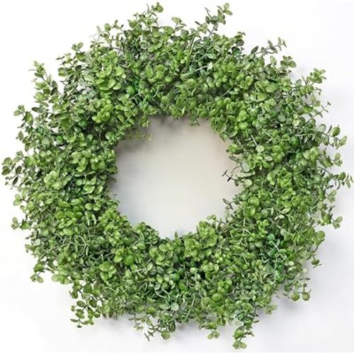 Dremisland Boxwood Wreaths for Front Door 22'' Artificial Greenery Wreaths