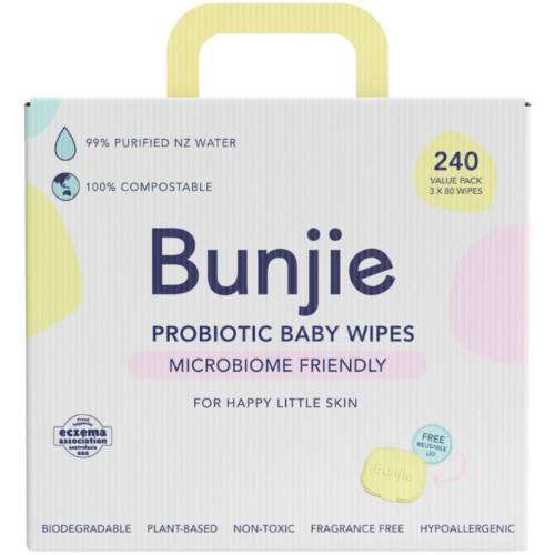 Bunjie Probiotic Baby Wipes Fragrance & Toxin-Free 240 pack