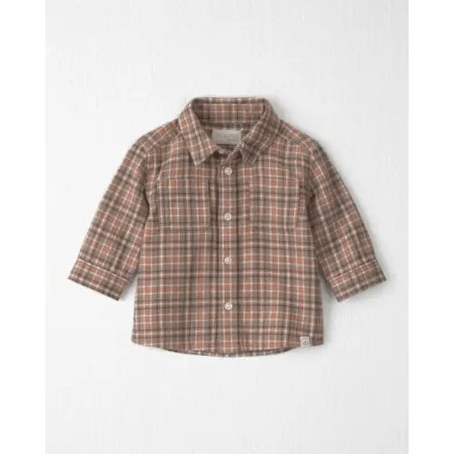 Baby Boy Organic Cotton Flannel Button-Down Shirt - Little Planet | Carter's