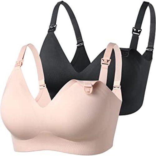 Momcozy Nursing Bras for Breastfeeding, Seamless Ultra Comfort Maternity Bra, Natural Shape, Pregnancy Sleep Bralette
