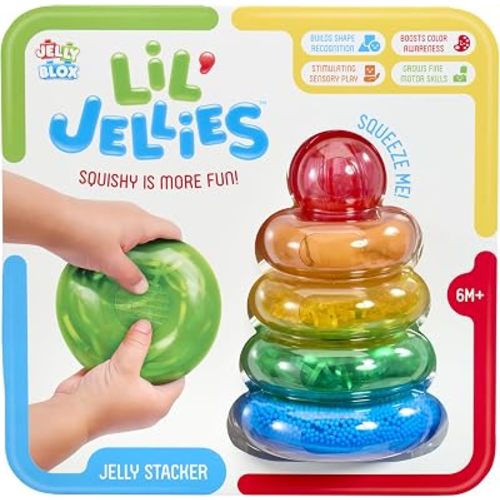 Goliath Lil' Jellies Jelly Stacker Toy | Squeeze, Squish, Stack Soft Rings