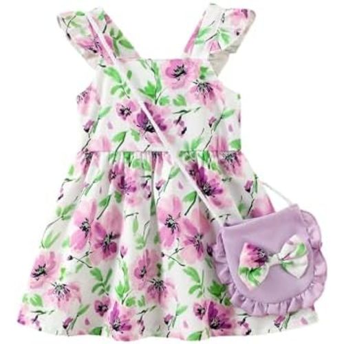 Mioglrie Baby Girl Clothes Newborn Dress Summer Toddler Girls' Clothing Casual Sundress with Cute Bag Infant Outfits