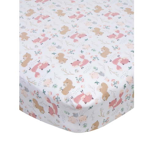 Gerber Baby Girl 100% Cotton Fitted Crib Sheet for Standard Crib and Toddler Mattresses