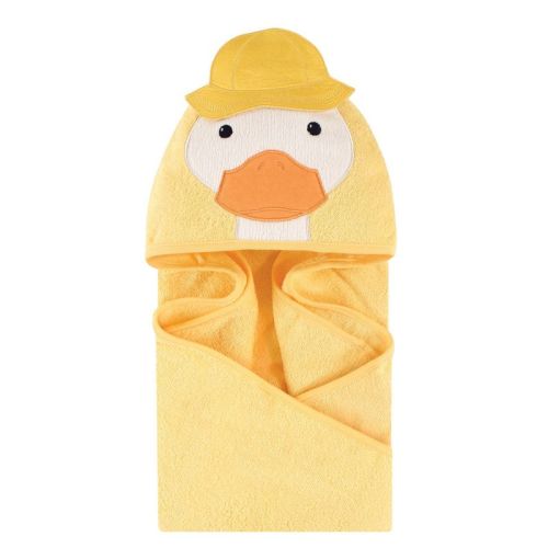 Little Treasure Baby Unisex Cotton Animal Face Hooded Towel, Duck, One Size